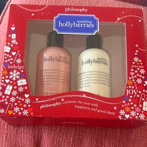 Philosophy Sparkling Hollyberries Body Wash Set - Pink and Cream